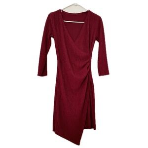 Chic Asymmetrical Burgundy Dress